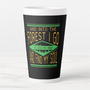 Caneca De Café Latte Acampamento - Na Floresta Eu Vou Divertido Acampam