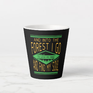 Caneca De Café Latte Acampamento - Na Floresta Eu Vou Engraçado Acampam