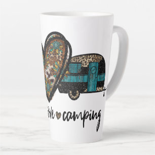 Caneca De Café Latte Acampamento Peace Love