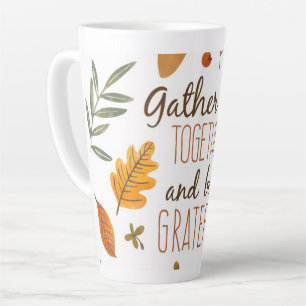 Caneca De Café Latte Ação de Graças