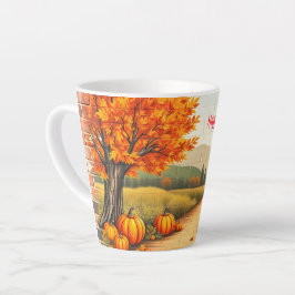 Caneca De Café Latte Ação de Graças Feliz Moderna e Bonita