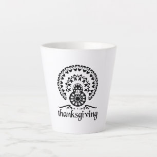 Caneca De Café Latte Ação de Graças Mandala Turquia Boho Folk Art