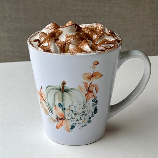 Caneca De Café Latte Ação de Graças Pumpkin Cozy Fall Mug (Criador carregado)