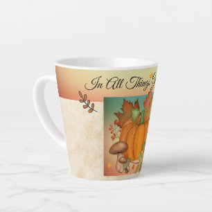 Caneca De Café Latte Ação de Graças Pumpkin Latte Mug