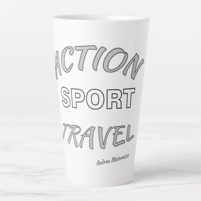 Caneca De Café Latte Ação Esporte Viagem (Frente)