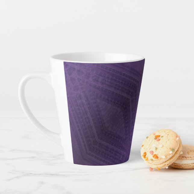 Caneca De Café Latte Aceitação | Padrão de Boho Eclético Violet (In Situ)