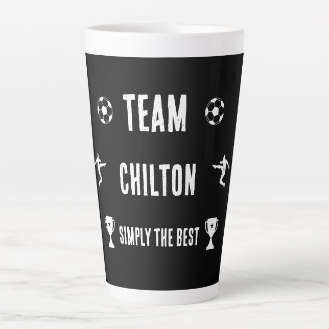 Caneca De Café Latte Acessórios de futebol (Frente)