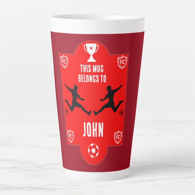 Caneca De Café Latte Acessórios de futebol (Frente)