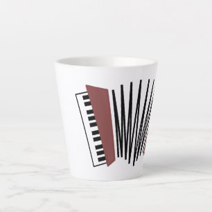 Caneca De Café Latte Acordeão, vermelho