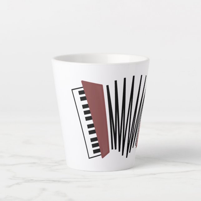 Caneca De Café Latte Acordeão, vermelho (Frente)