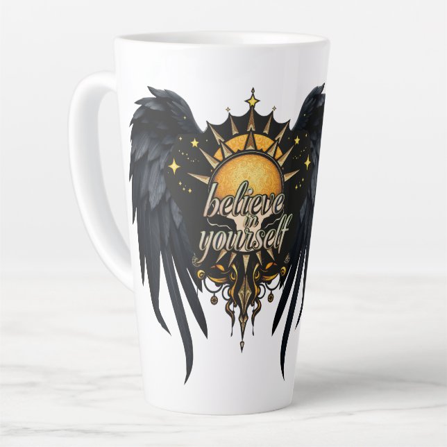 Caneca De Café Latte Acredite em si mesmo, uma carta (Ângulo esquerdo)