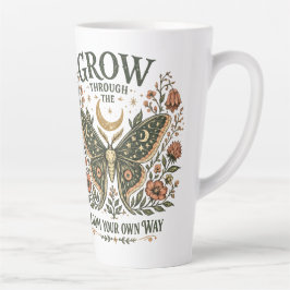 Caneca De Café Latte Adesivo Floral de Mariposa Celestial