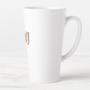 Caneca De Café Latte Adicionar a letra do nome do casal dourado do casa