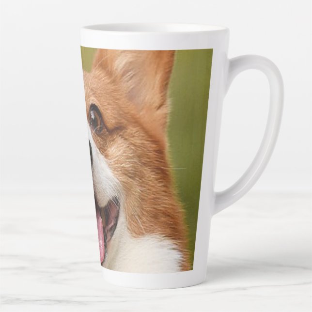 Caneca De Café Latte Adicionar Foto de Cão Personalizada Personalizada (Direita)