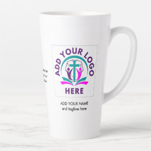 Caneca De Café Latte ADICIONAR O SEU Produto Comercial da Igreja de LOG