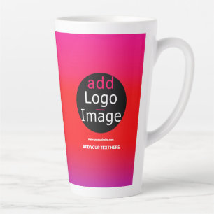 Caneca De Café Latte Adicione o logotipo Magenta personalizável para em
