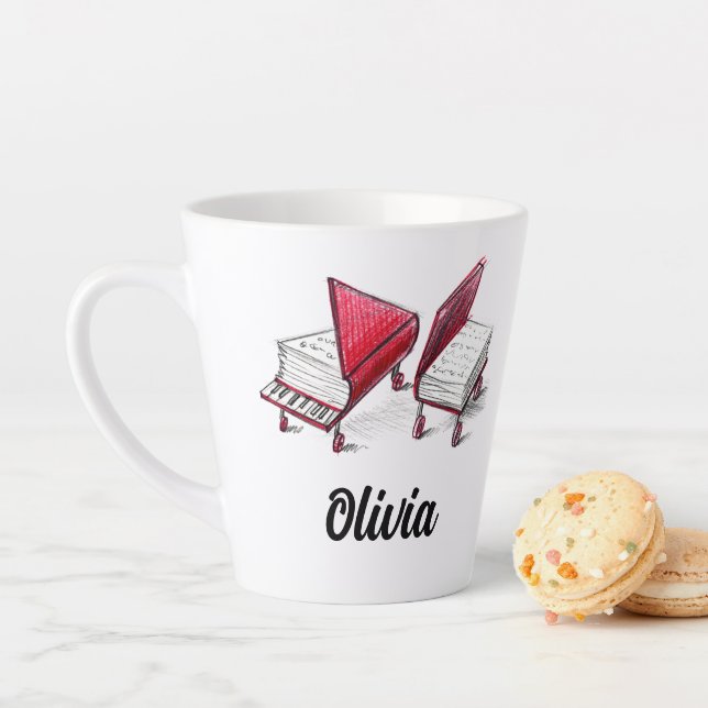 Caneca De Café Latte Adicione Seu Nome Ao Grande Esboço Do Livro De Pia (In Situ)