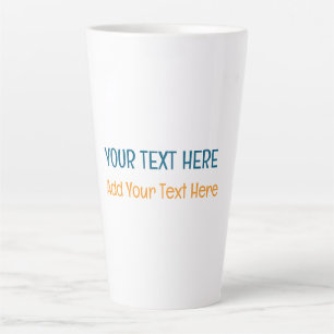 Caneca De Café Latte Adicione seu próprio slogan de texto minimalista m