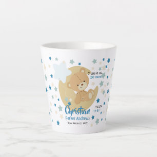 Caneca De Café Latte Adoráveis Estatísticas de Nascimento do Bear Bear