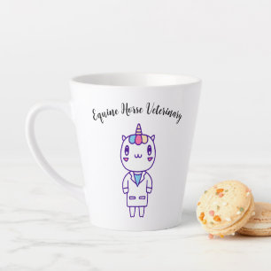 Caneca De Café Latte Adorável Humor de Veterinário Kawaii Cuidados com
