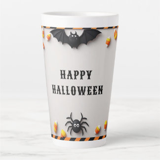 Caneca De Café Latte Adorável Moldura de Abóbora de Halloween 👻