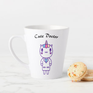 Caneca De Café Latte Adorável Veterinário Kawaii Humor Cuidados Animais