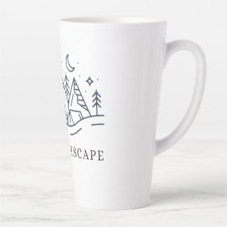 Caneca De Café Latte "Adventure Awaits Camping Graphic