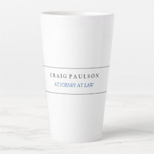 Caneca De Café Latte Advogado-Consultor Branco Negro na Profissão de Le
