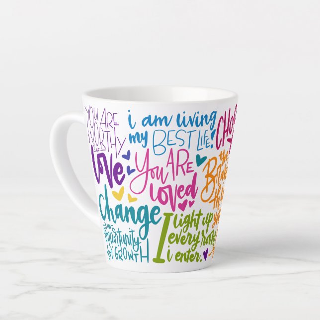 Caneca De Café Latte Afirmação Diária (Ângulo esquerdo)