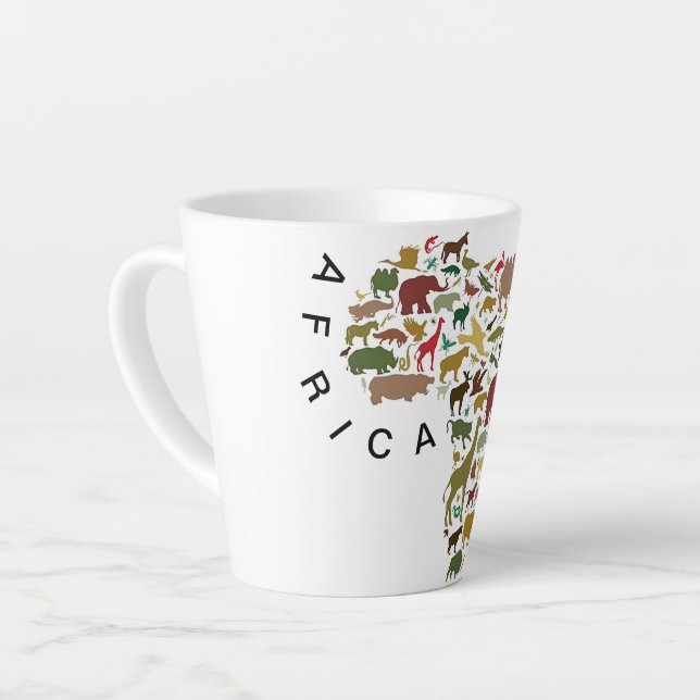 Caneca De Café Latte África 12OZ (Ângulo esquerdo)