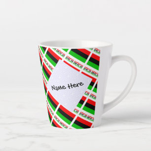 Caneca De Café Latte Afro-Americana Bandeira Bandeira Enviada Pessoal