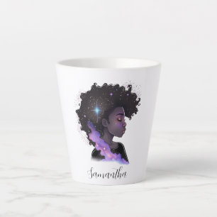 Caneca De Café Latte Afro-Mulher