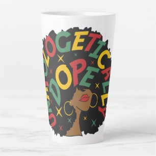 Caneca De Café Latte Afro Negro Afro-se sem desculpas
