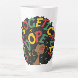 Caneca De Café Latte Afro Negro Afro-se sem desculpas