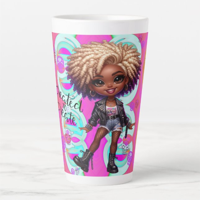 Caneca De Café Latte Afropunk Criou Criar A Caneta Latino (Frente)