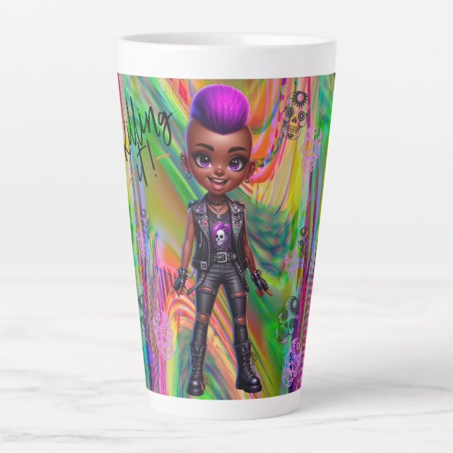 Caneca De Café Latte Afropunk Matando-o (Frente)