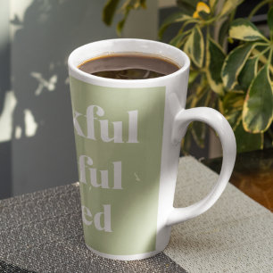 Caneca De Café Latte Agradeço a sua benção Citação de Ação de