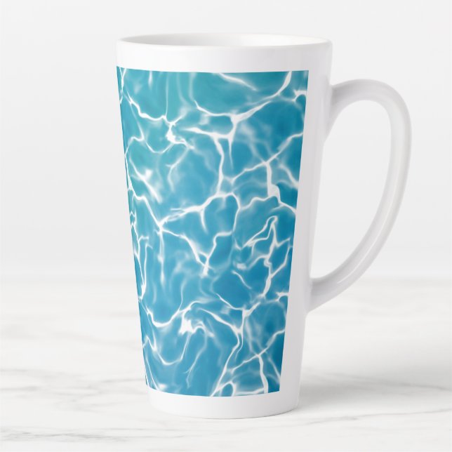 Caneca De Café Latte Água do mar azul (Direita)
