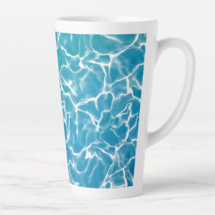 Caneca De Café Latte Água do mar azul*