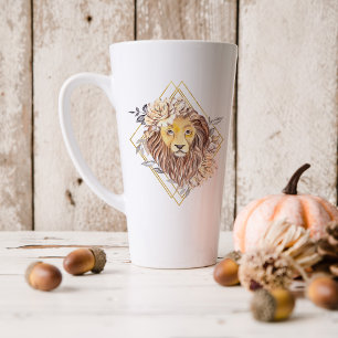 Caneca De Café Latte Água-forte Signo Astrologia Zodíaco Leão Monogra