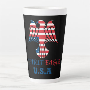 Caneca De Café Latte águia espírito bandeira EUA