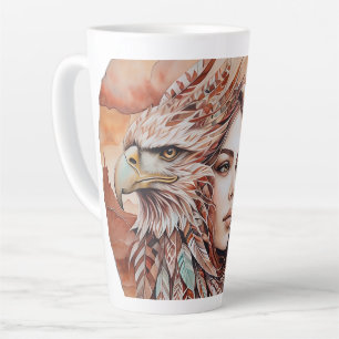 Caneca De Café Latte Águia - Mulher - Lobo - Marca d'água 1 - Diversão 