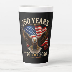 Caneca De Café Latte Águia Patriótica dos EUA Aniversário de 250 anos