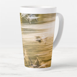 Caneca De Café Latte Agulhas voadoras - abstrato