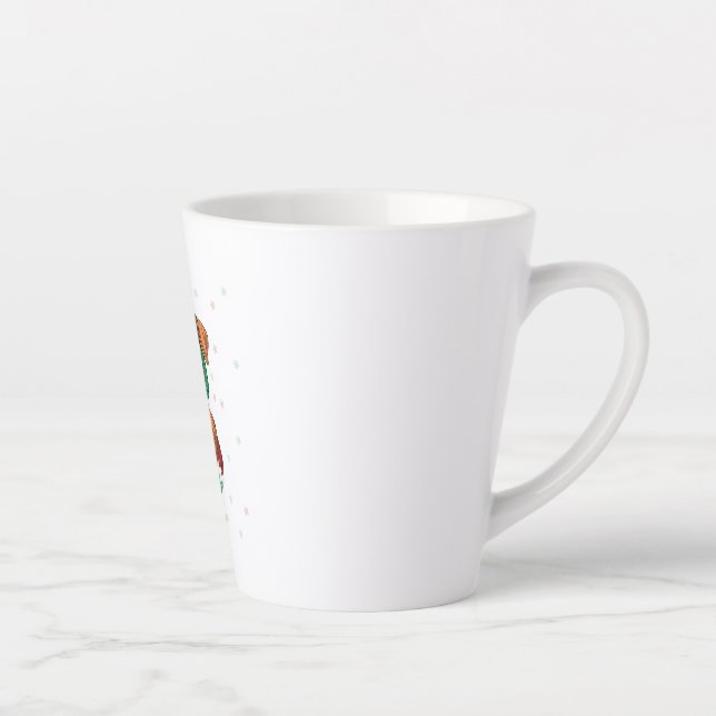 Caneca De Café Latte Airedale Terrier no chapéu de natal (Direita)
