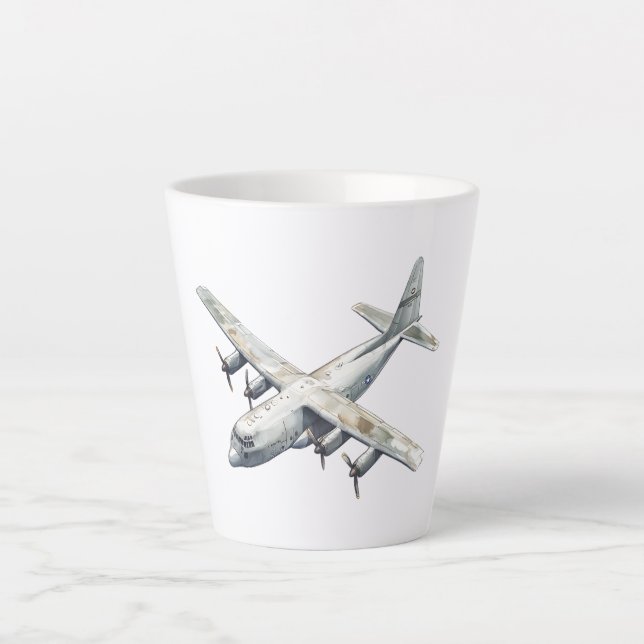 Caneca De Café Latte Airplane (Frente)
