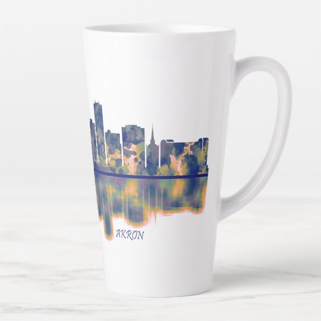 Caneca De Café Latte Akron Skyline (Direita)