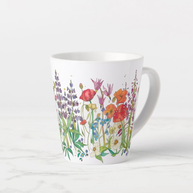 Caneca De Café Latte Alaska Wildflower Mug (Ângulo direito)