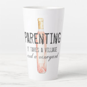 Caneca De Café Latte Aldeia de Parentalidade engraçada e citação de 
