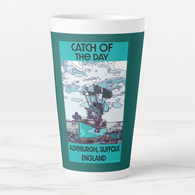 Caneca De Café Latte Alderburgh Suffolk Beach Art Large Coffee Mug (Frente)